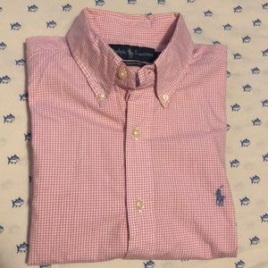 Ralph Lauren Polo pink & white checked shirt sz: M